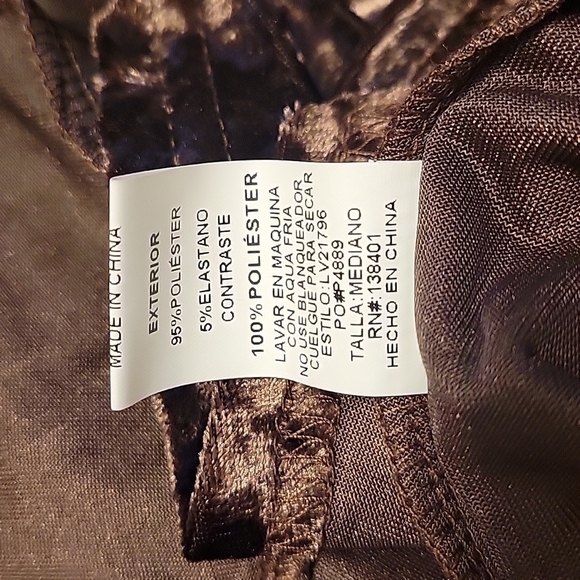 Llove Dark Brown Crushed Velour Open Front Kimono Size Medium - Picture 9 of 10